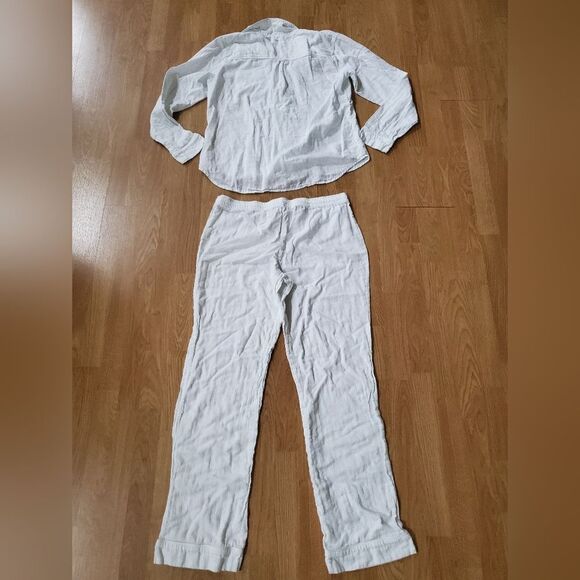 🌹 UGG 🌹 Raven Cotton Flannel Striped Pajama Set - [XL in Light Blue + White] - Picture 5 of 16